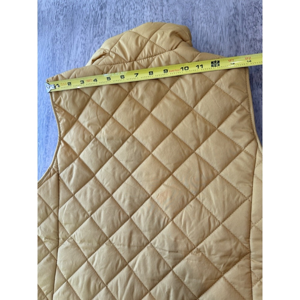 Lands' End Quilted Puffer Vest Zip Up Womens Small 6-8 Polyester Fill Gold - Picture 5 of 8